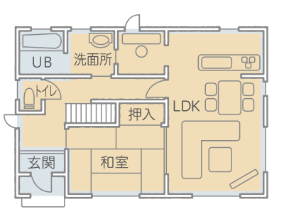 ユニバーサル ホーム　1階全室無垢×床暖房